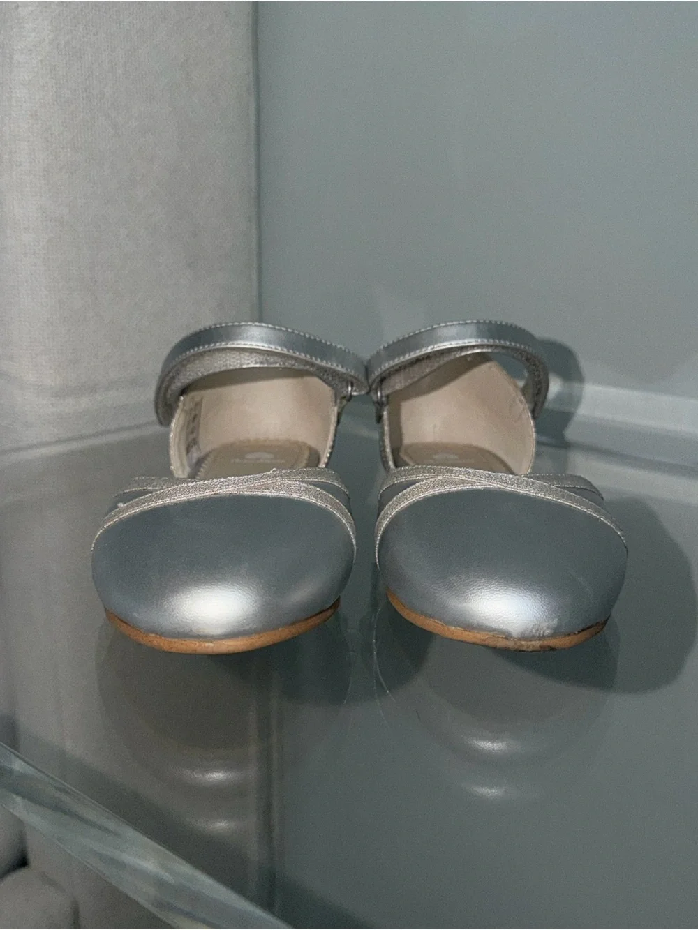 Mayoral Silver Girls' Mary Jane Flats with Glitter Straps